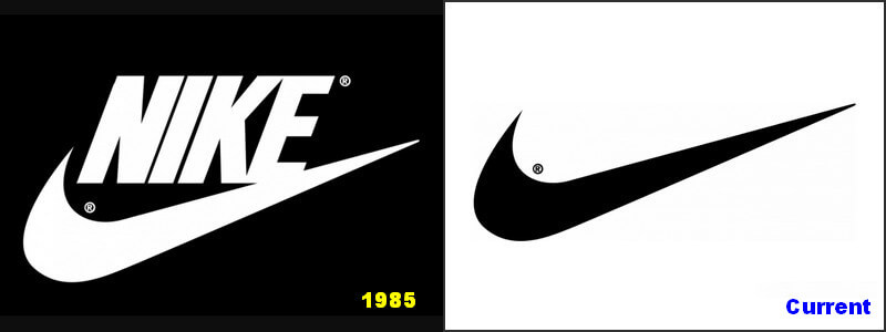 Nike logo changed from 1985 to current one