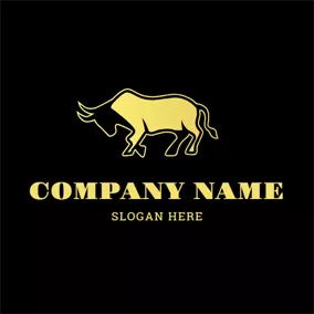 Logo Animal & Animal De Compagnie Abstract Beige Buffalo Icon logo design