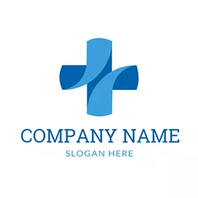 Consult Logo Abstract Cross Blue Medicine logo design