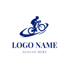 スポーツ＆フィットネスロゴ Abstract Track and Bike logo design
