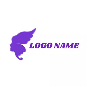 時尚 & 美容 Logo Abstract Woman Face and Butterfly logo design