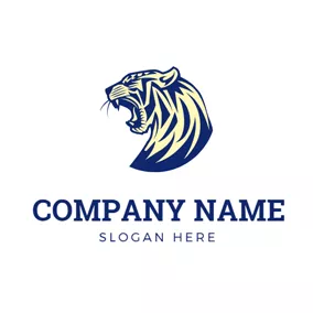 Logótipo De Animais Bellow Tiger Head logo design