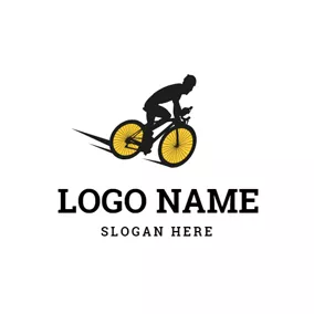 運動 & 健身Logo Bicycle Rider and Bike logo design