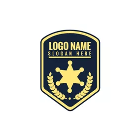 Branch Logo Black and Golden Police Shield logo design