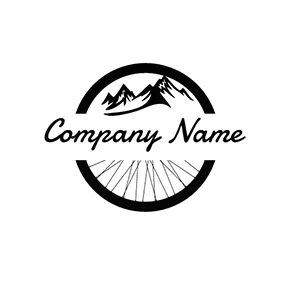 Bicycle Logo Black and White Bike Wheel logo design
