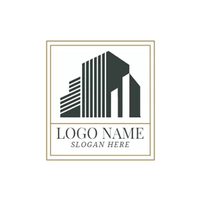 房地產Logo Black and White Building logo design