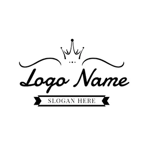 Logótipo De Férias E Ocasiões Especiais Black and White Crown Icon logo design