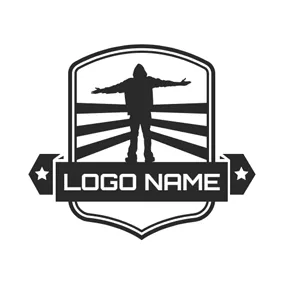 Cool Logo Black Badge and Man logo design
