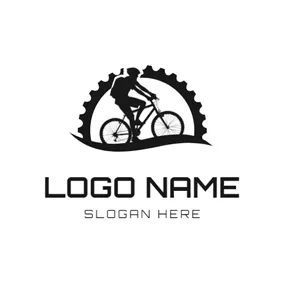 Driver Logo Black Gear and Bike logo design