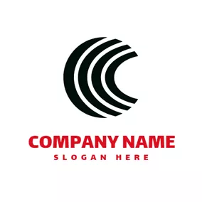 Telecom Logo Black Stripe and Network logo design