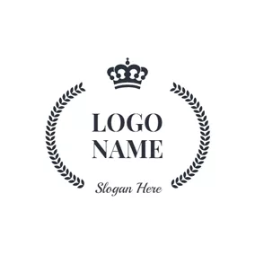 Elegance Logo Black Wreath and Crown logo design