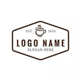 Coffeehouse Logo Brown and White Fumy Coffee logo design