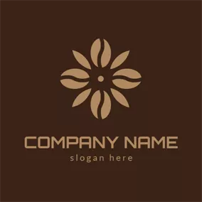 Food & Drink Logo Brown and Yellow Flower logo design