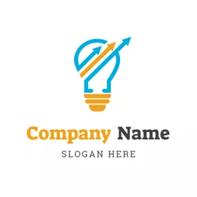 Creativity Logo Bulb and Arrow Corporate logo design