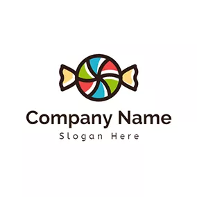 Dessert Logo Candy Paper and Colorful Candy logo design