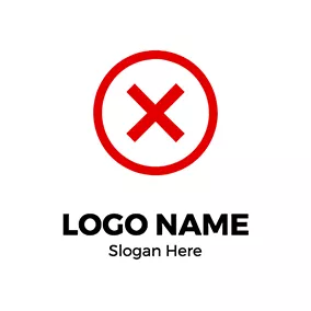 レターロゴ Circle Letter X Wrong Sign Stop logo design