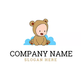 Costume Logo Coffee Clothing and Cute Child logo design