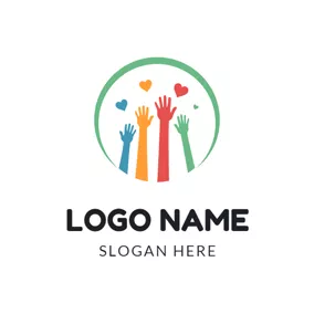 非營利Logo Colorful Hand and Warm Community logo design
