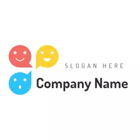 Communicate Logo Colorful Smile Face logo design