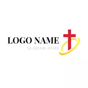 Logotipo De Religión Cross Twirl and Halo logo design