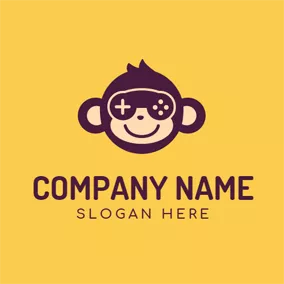 Logotipo De Arte Y Entretenimiento Cute Monkey and Interesting Gaming logo design