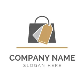 Retail & Sale Logo Dark Brown Handbag and Label logo design