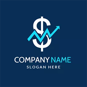 Logo Finances & Assurances Dollar Sign and Finance Graph logo design