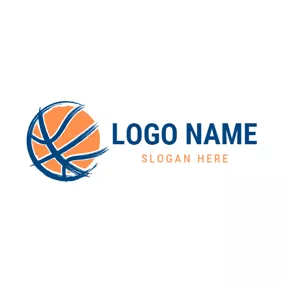 Logótipo De Desportos E Fitness Flat Yellow Basketball logo design