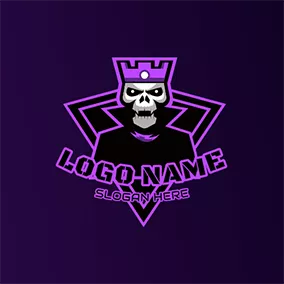 Damage Logo Gaming Skull Crown Cloak Evil logo design