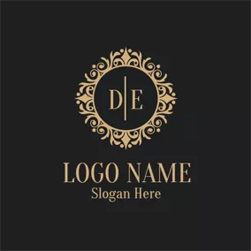 Deco Logo Golden and Black Mirror logo design