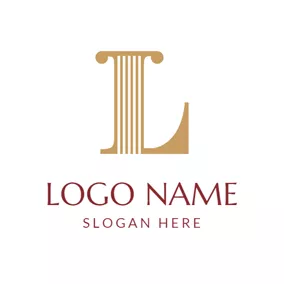 律師 & 法律Logo Golden Capital Letter L logo design