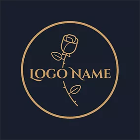 Nature Logo Golden Circle and Rose logo design