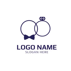 假期 & 節日Logo Gorgeous Purple Couple Rings logo design