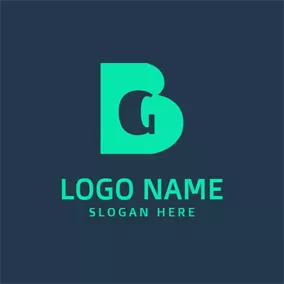 Monogram Logo Green Bold Letter B Monogram logo design