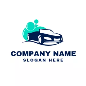 Foam Logo Green Bubble and Car Wash logo design