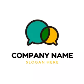 Communicate Logo Green Bubble and Forum logo design