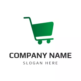 Retail & Sale Logo Green Hand Trolley logo design