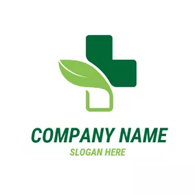 Consultant Logo Green Leaf and Cross logo design