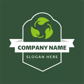 環境＆森林ロゴ Green Leaf and Shield logo design