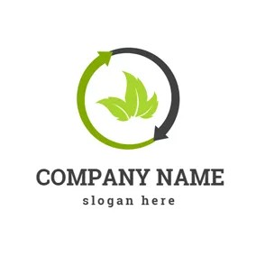Logotipo De Medio Ambiente Y Ecología Green Leaves Recycling logo design