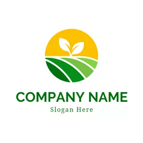 Lawn Care Logo Green Sapling and Farm logo design