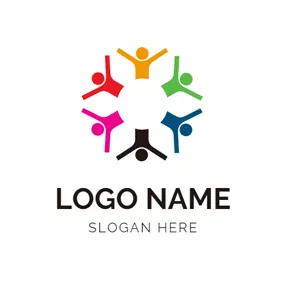 Non-profit Logo Happy People and Warm Community logo design