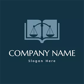 Law Firm Logo Law Book Balance and Lawyer logo design