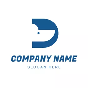 Logotipo De Letras Letter D and Dog Head logo design