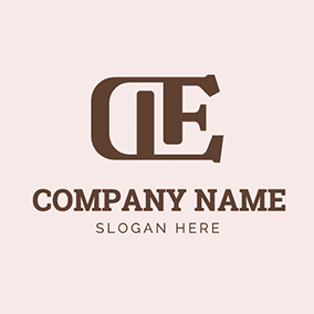 文織字母Logo Letter D E Monogram logo design