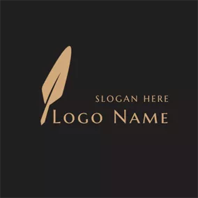 Writing Logo Light Brown Feather Law Firm logo design