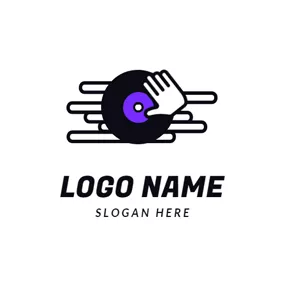 音楽ロゴ Music Remix and Disc logo design