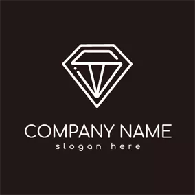 Black And White Logo Outlined White Diamond logo design