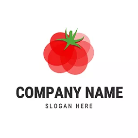 食品＆飲み物ロゴ Overlapping Tomato Icon logo design