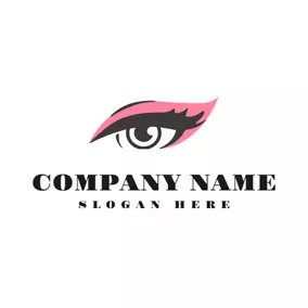 Feminine Logo Pink Eye Shadow and Beautiful Eye logo design